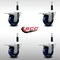 Service Caster 3.5'' SS Solid Poly Swivel 7/8'' Expanding Stem Caster Set Total Lock Brake, 4PK SCC-SSEXTTL20S3514-SPUS-78-4 - alternate 2